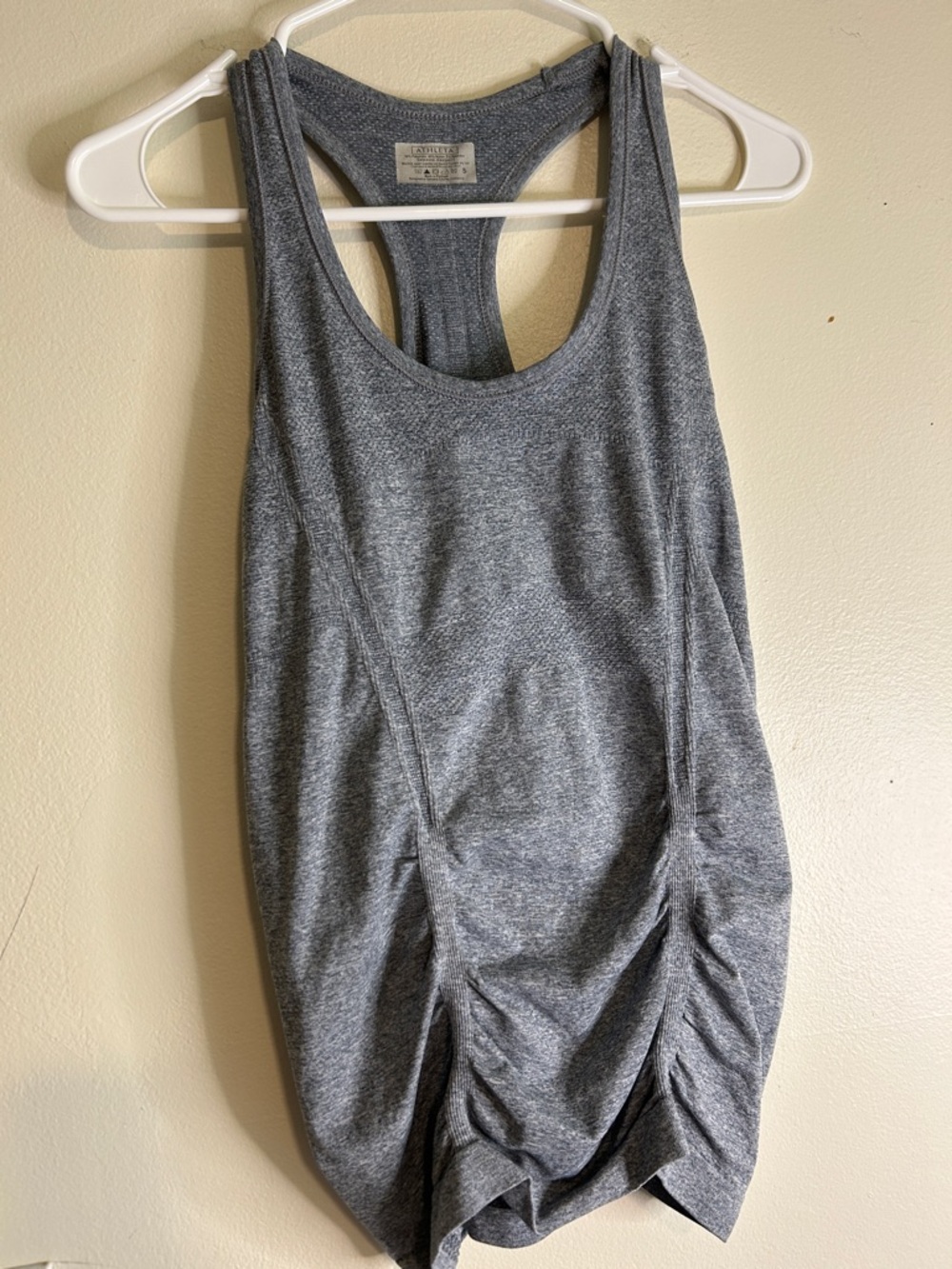Athleta Heather Gray Ruched Racerback Tank